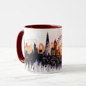 ロンドンの夜景の水彩画 マグカップ (正面左)