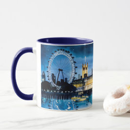 ロンドンの夜景の水彩画 #2 マグカップ