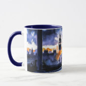 ロンドンの夜景の水彩画 #3 マグカップ (左)