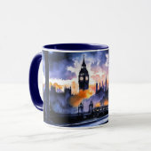 ロンドンの夜景の水彩画 #3 マグカップ (正面左)