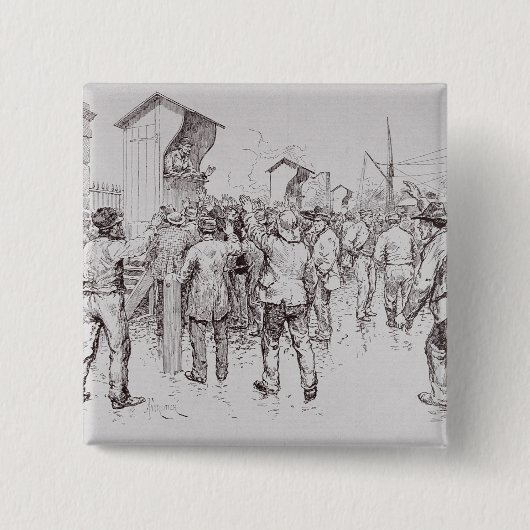 ロンドンの失業者 缶バッジ (正面)