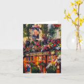 ロンドンの情景の折り畳まれたグリーティングカード カード (黄色い花)