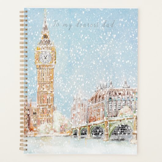 ロンドンの手の雪の絵を描日 プランナー手帳 (正面)