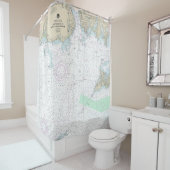 ロンドンの新しい港湾図への航海の取組 シャワーカーテン (インサイチュ)