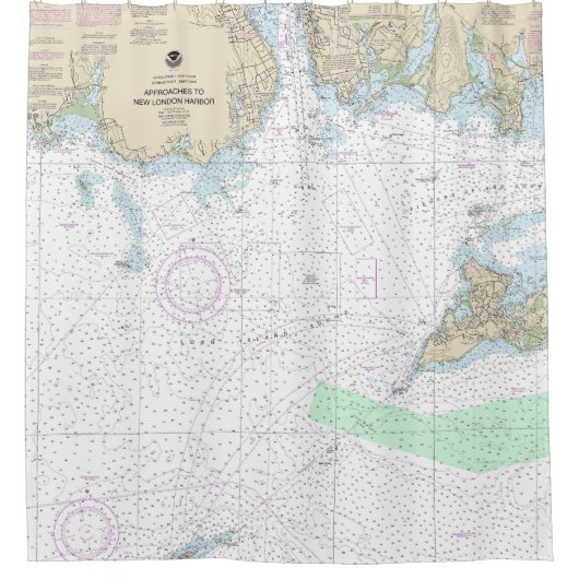 ロンドンの新しい港湾図への航海の取組 シャワーカーテン (正面)
