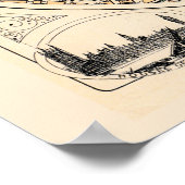 ロンドンの旧地図 ポスター (角)