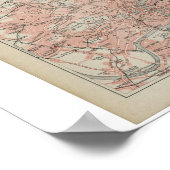 ロンドンの旧地図， 19世紀 ポスター (角)