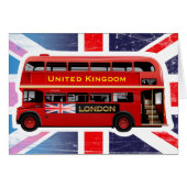 ロンドンの有名な赤バス (正面横)