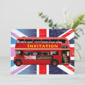 ロンドンの有名な赤バス 招待状 (スタンド正面)