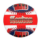 ロンドンの有名な赤バス 野球ボール (正面)