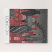 ロンドンの標高バイナイト – 赤 ジグソーパズル (横)
