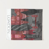 ロンドンの標高バイナイト – 赤 タペストリー (正面(横))