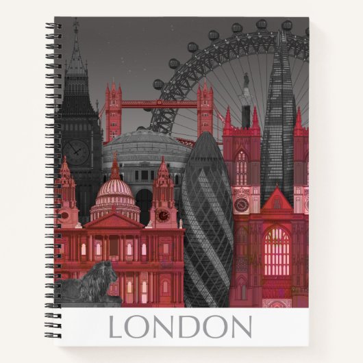 ロンドンの標高バイナイト – 赤 ノートブック (正面)