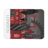 ロンドンの標高バイナイト – 赤 マグネット (横)