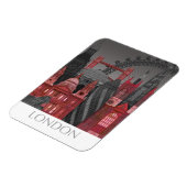 ロンドンの標高バイナイト – 赤 マグネット (左側)