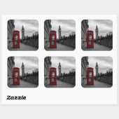 ロンドンの正方形のステッカーに赤い電話ボックス スクエアシール (シート)