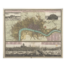 ロンドンの正確な調査とレイアウト フォトプリント           