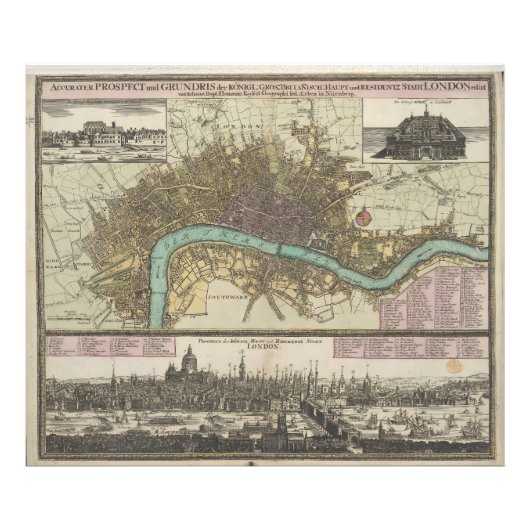 ロンドンの正確な調査とレイアウト フォトプリント            (正面)