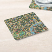 ロンドンの毎日の電信写真の地図 スクエアペーパーコースター (アングル)