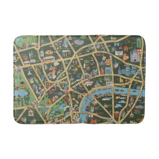 ロンドンの毎日の電信写真の地図 バスマット (正面)