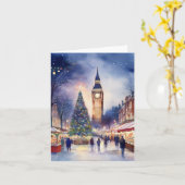 ロンドンの水の色のクリスマス カード (黄色い花)