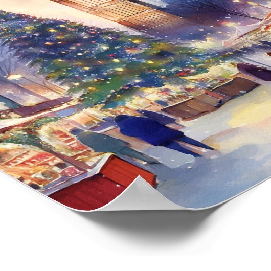 ロンドンの水の色のクリスマス ポスター (角)