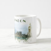 ロンドンの水彩画イラストレーション コーヒーマグカップ (正面右)
