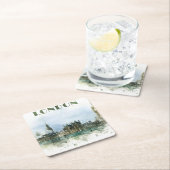 ロンドンの水彩画イラストレーション スクエアペーパーコースター (インサイチュ)