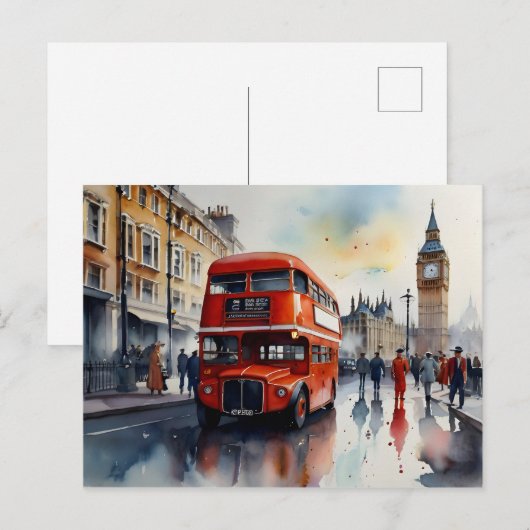 ロンドンの水彩画 ポストカード (正面/裏面)