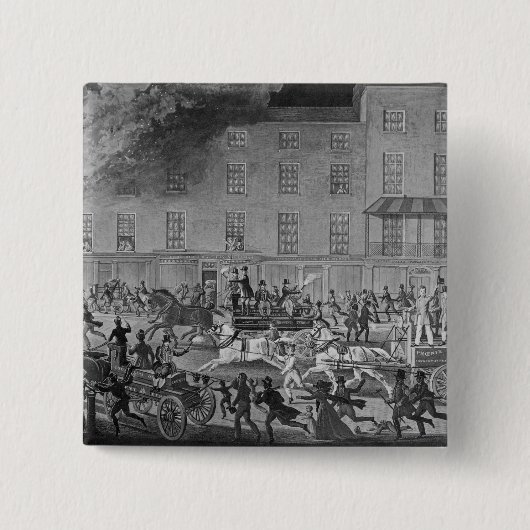 ロンドンの消防車 缶バッジ (正面)