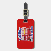 ロンドンの漫画バスおもしろいで私を高く取る ラゲッジタグ (正面縦)