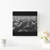 ロンドンの空中写真 スクエア壁時計 (ホーム)