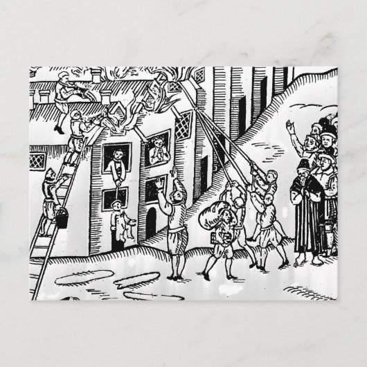 ロンドンの素晴らしい火の間の消火 ポストカード (正面)