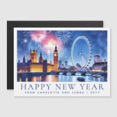 ロンドンの花火 新年の磁気カード (正面/裏面)