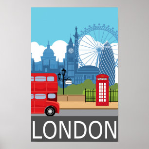 ロンドンの芸術のプリントレトロ旅行鉄道ポスター ポスター