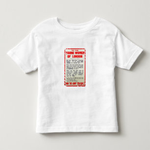 ロンドンの若い女性に、募集ポスター、 トドラーTシャツ