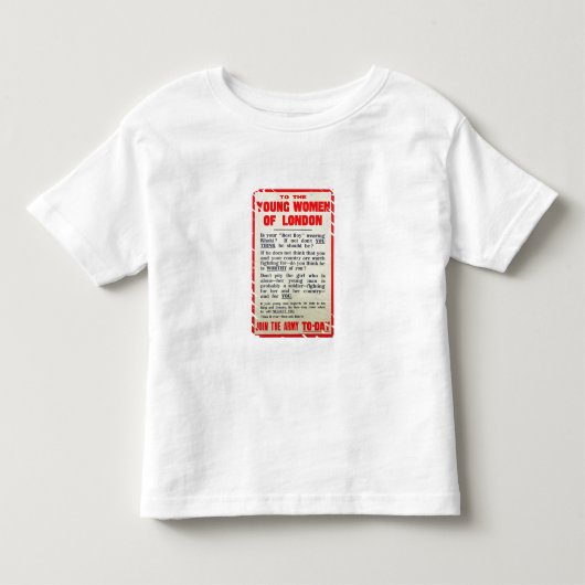 ロンドンの若い女性に、募集ポスター、 トドラーTシャツ (正面)