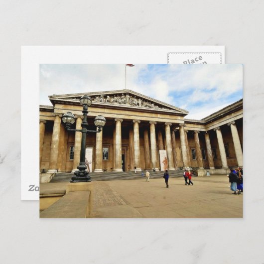 ロンドンの英語の大英博物館への正面玄関 ポストカード (正面/裏面)