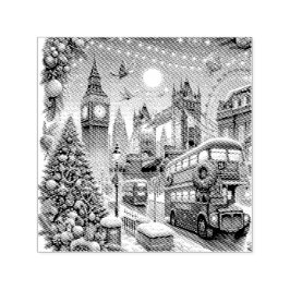 ロンドンの華やかなクリスマス - ビビットなクリスマスカ セルフインキングスタンプ