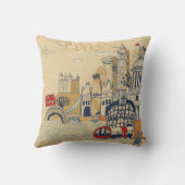 ロンドンの落書き場面 クッション (裏面)