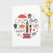 ロンドンの落書き カード (黄色い花)