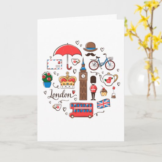 ロンドンの落書き カード (黄色い花)