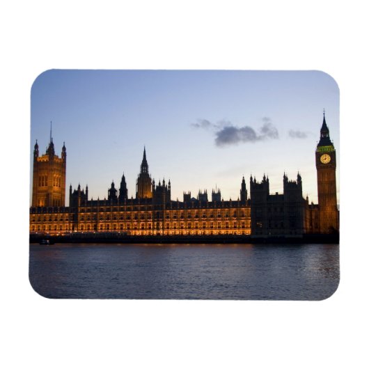 ロンドンの街のビッグ・ベンと国会議事堂 マグネット (横)