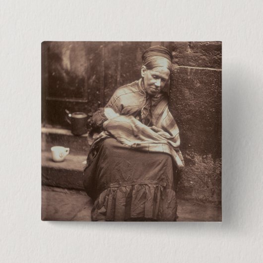 「ロンドンの街の生活」からのクローラー、1877-7年 缶バッジ (正面)