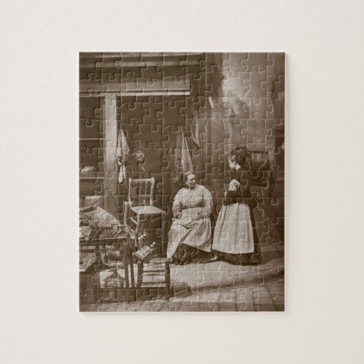 「ロンドンの街の生活」からの古い家具、1877- ジグソーパズル (縦)