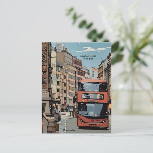 ロンドンの街を象徴する赤いバス イギリス 個人用 ポストカード (スタンド正面)