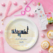 ロンドンの街並みのペイントされた風景  ウェディング   ペーパープレート (パーティー)