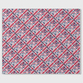 ロンドンの装飾が付いているヴィンテージの英国国旗のイギリスの旗 ラッピングペーパー (フラット)