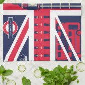 ロンドンの装飾が付いているヴィンテージの英国国旗の旗 キッチンタオル (折り畳み)
