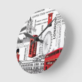 ロンドンの記念品merged.jpg ラウンド壁時計 (傾斜)
